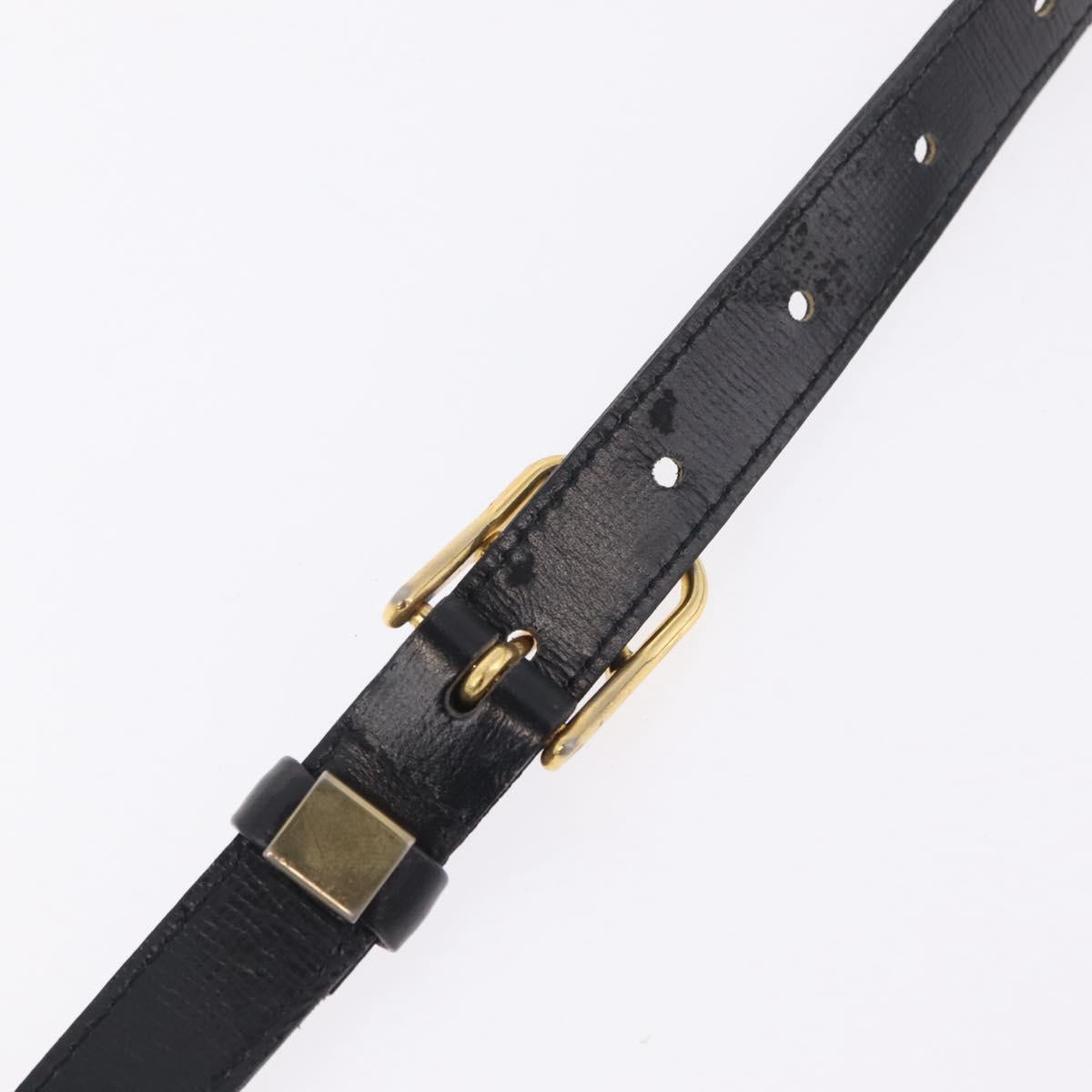Saint Laurent Shoulder Bag Canvas Black Gold Tone Auth ka6508
