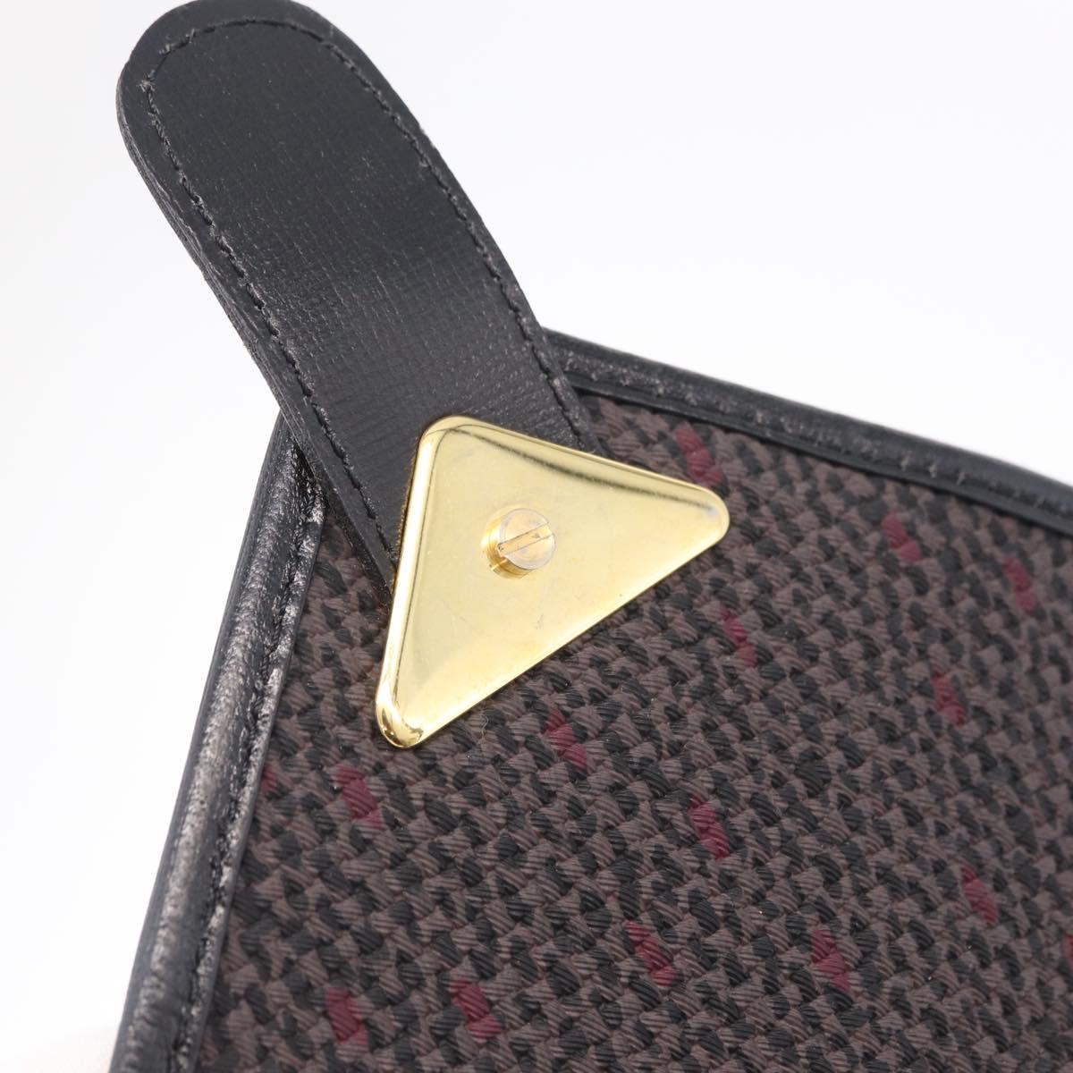 Saint Laurent Shoulder Bag Canvas Black Gold Tone Auth ka6508