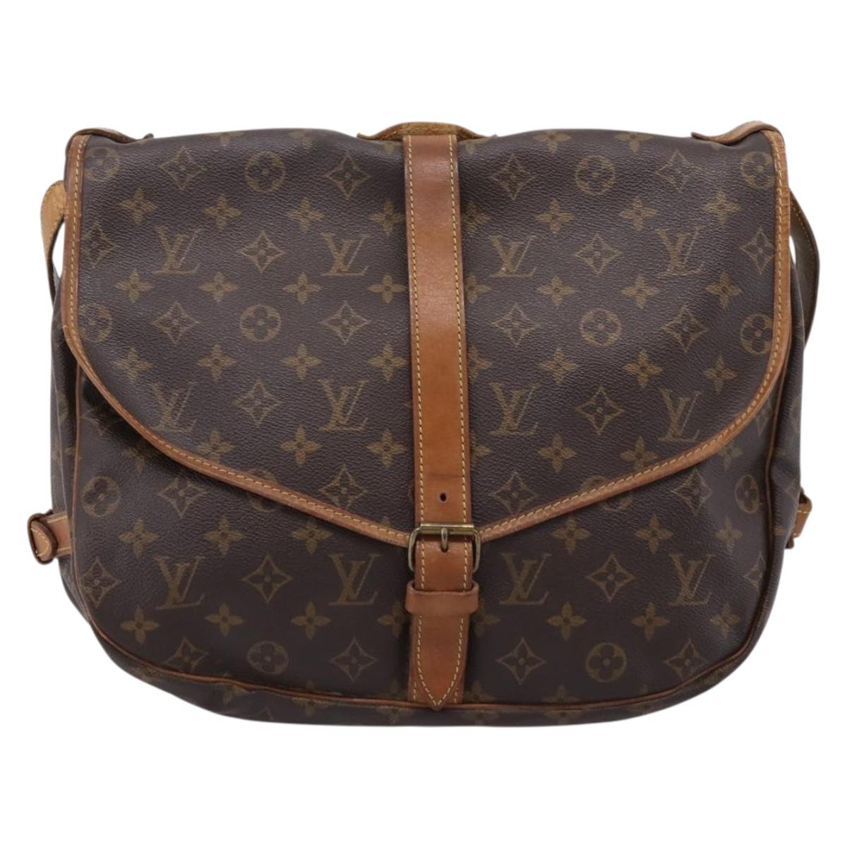 LOUIS VUITTON Monogram Saumur 35 Shoulder Bag M42254 LV Auth ka6513