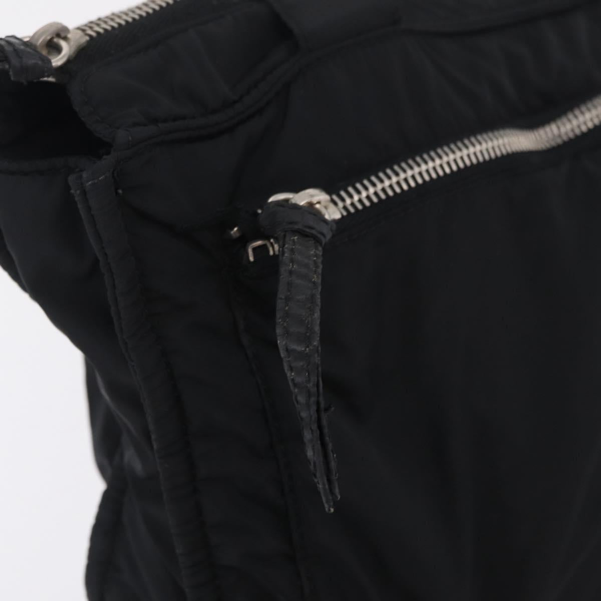 Miu Miu Shoulder Bag Nylon Black Silver Auth ka6516