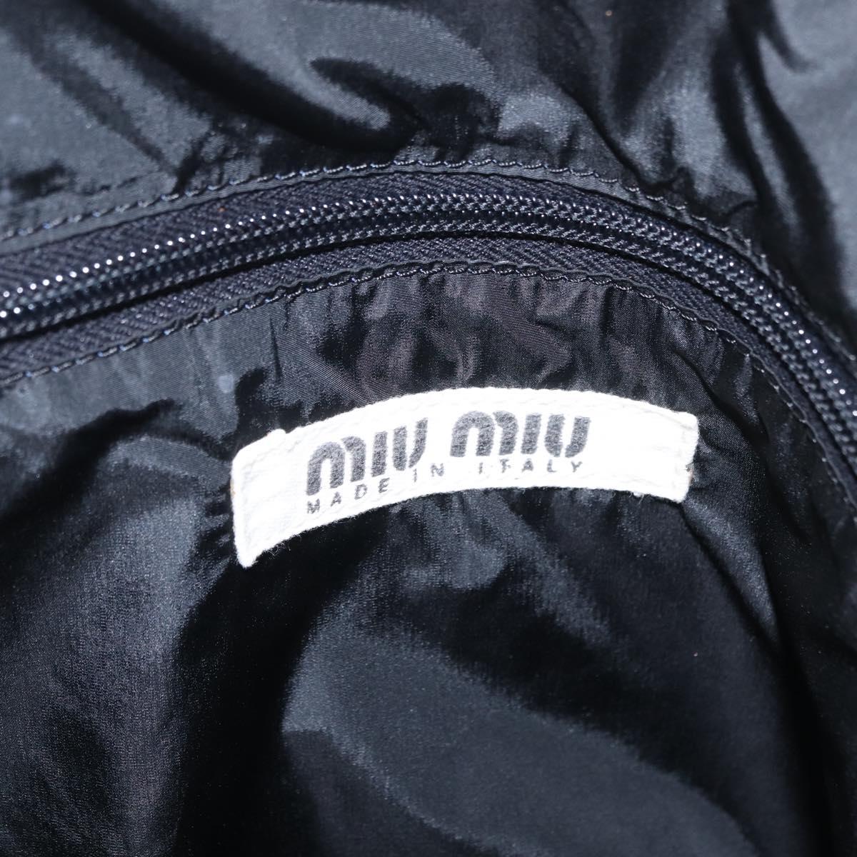 Miu Miu Shoulder Bag Nylon Black Silver Auth ka6516