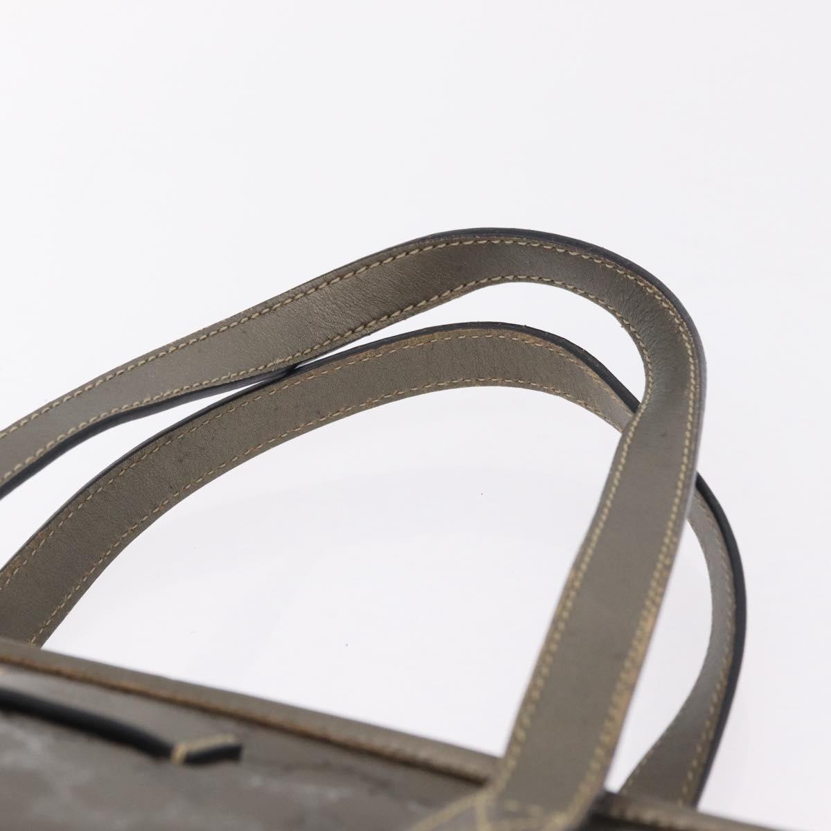 GUCCI GG Implementation Hand Bag PVC Champagne Gold Silver 211138 Auth ka6518A