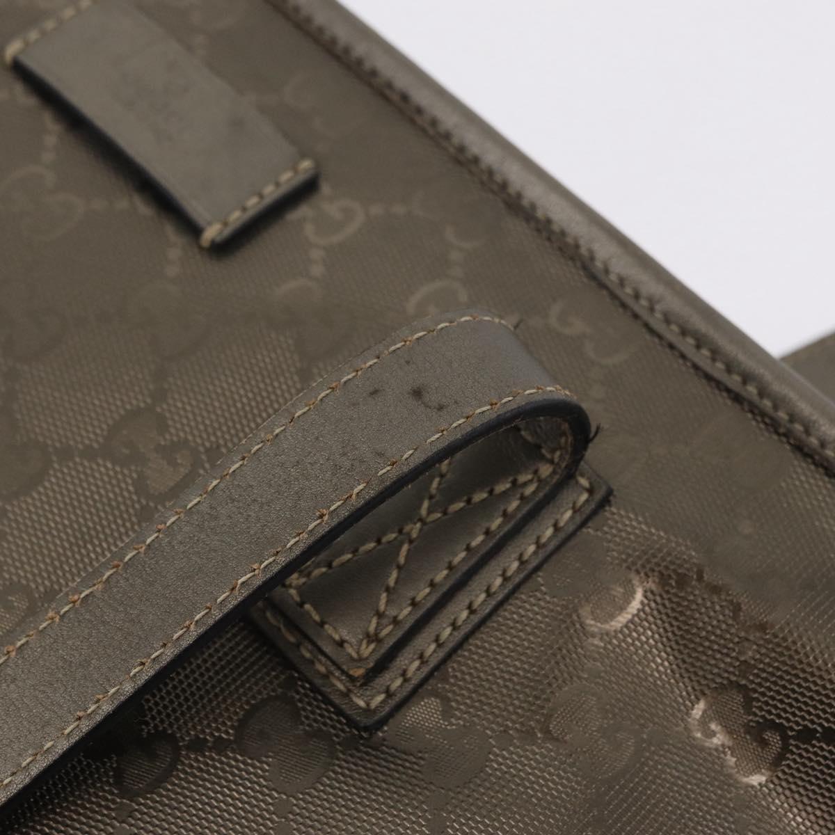 GUCCI GG Implementation Hand Bag PVC Champagne Gold Silver 211138 Auth ka6518A