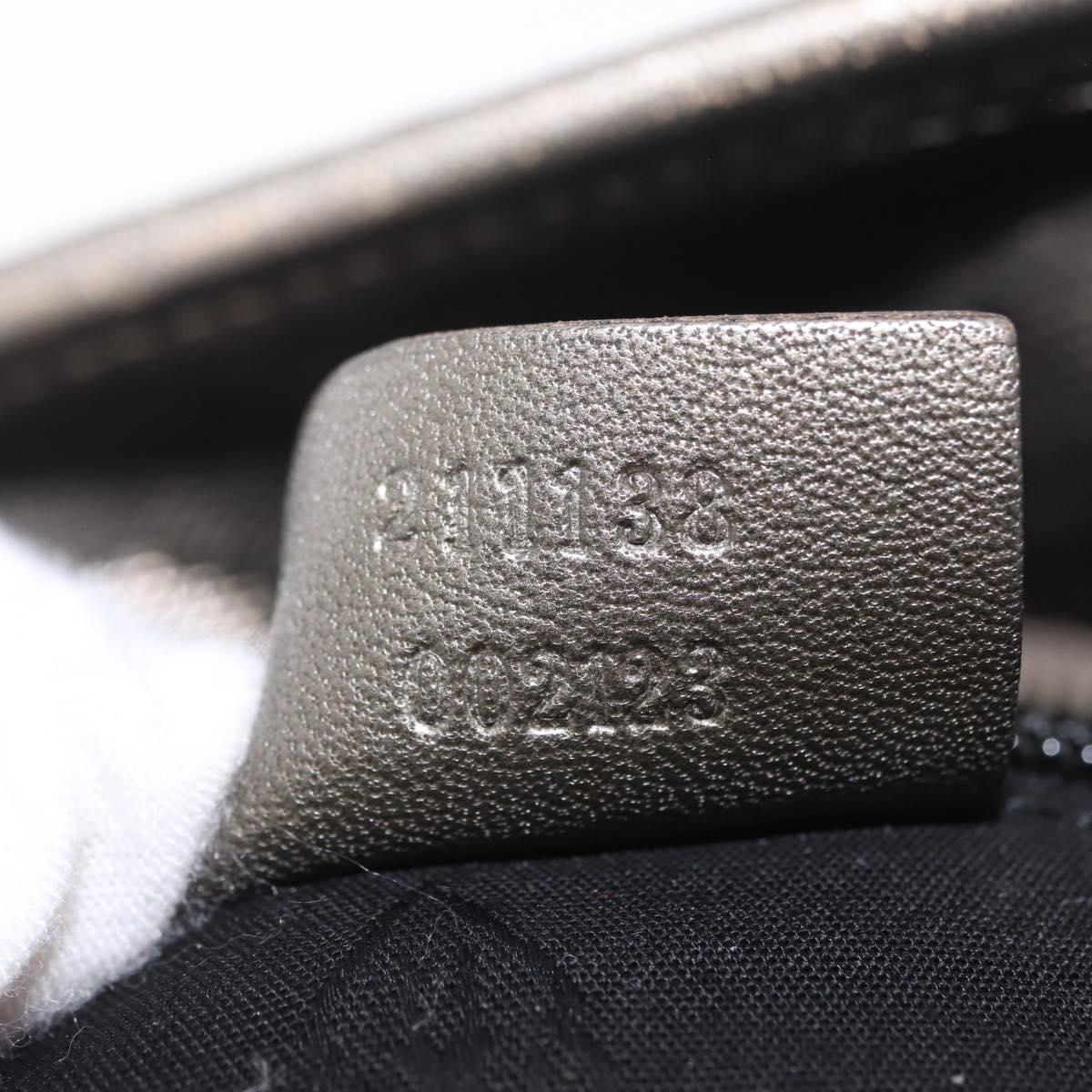 GUCCI GG Implementation Hand Bag PVC Champagne Gold Silver 211138 Auth ka6518A