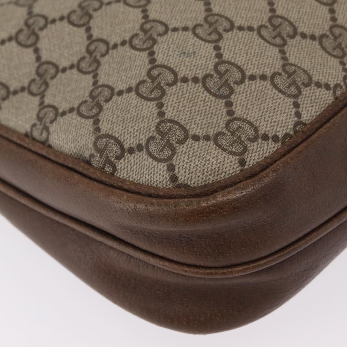 GUCCI GG Supreme Shoulder Bag PVC Beige Gold Tone 30 001 1914 Auth ka6521