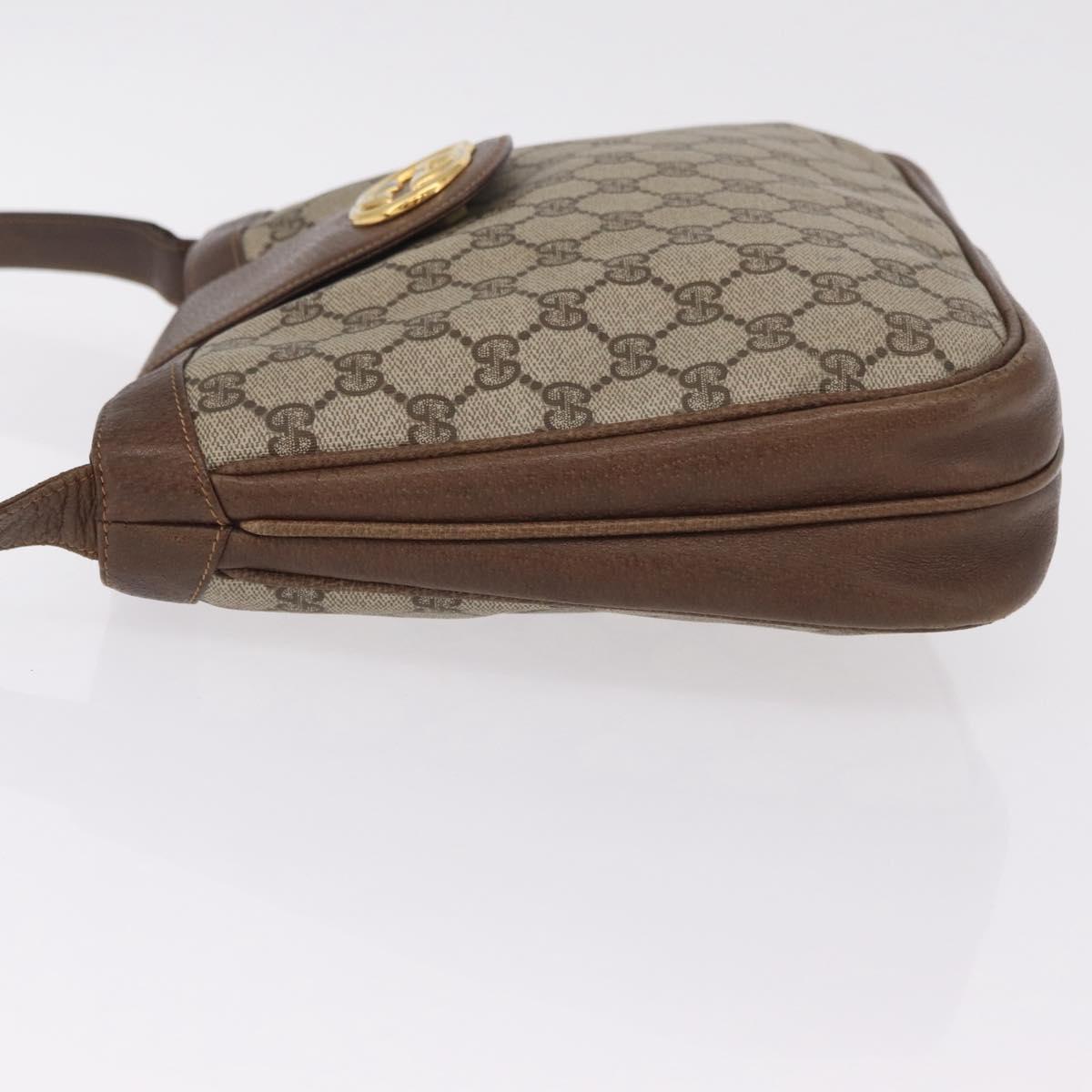 GUCCI GG Supreme Shoulder Bag PVC Beige Gold Tone 30 001 1914 Auth ka6521