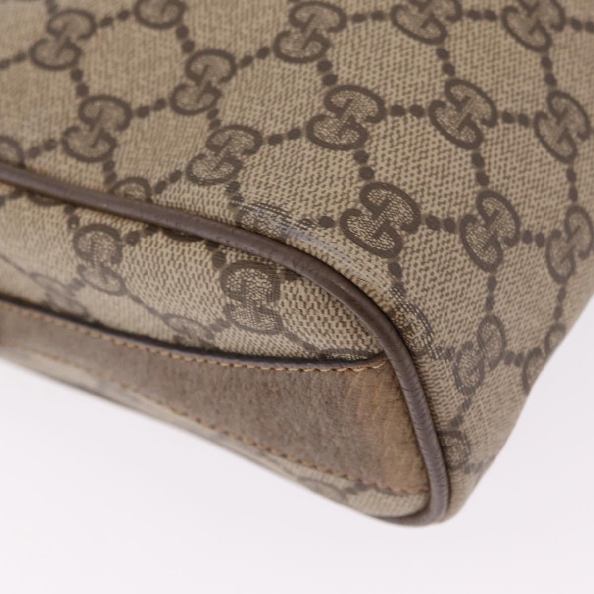 GUCCI GG Supreme Web Sherry Line Shoulder Bag PVC Beige 89 02 017 Auth ka6522