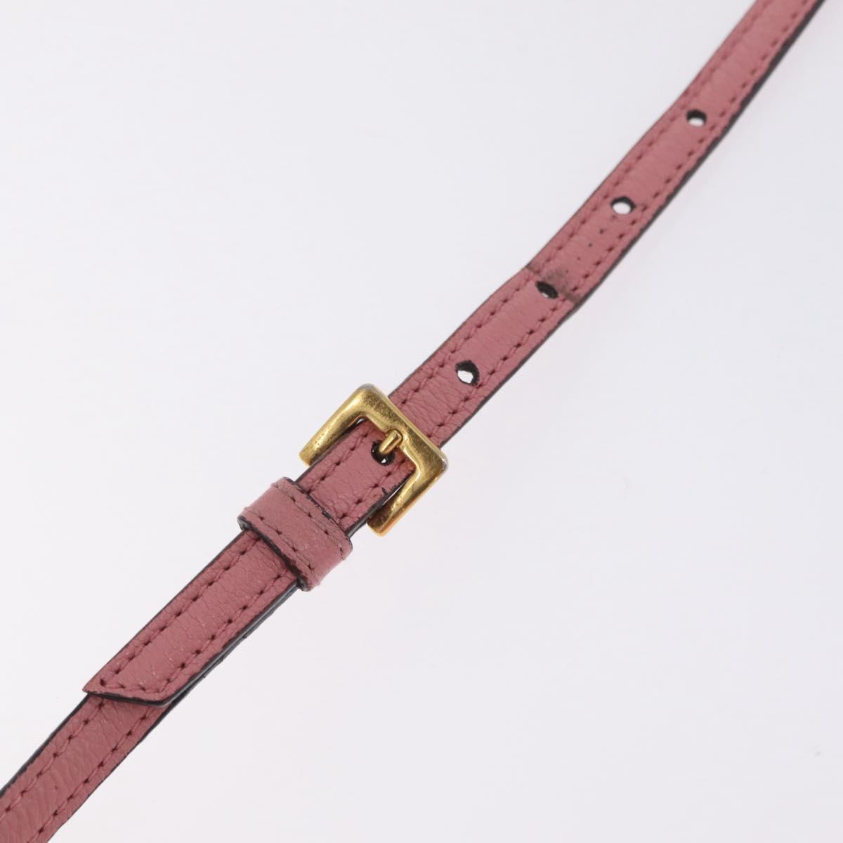 Miu Miu Shoulder Bag Leather Pink Gold Tone Auth ka6523A