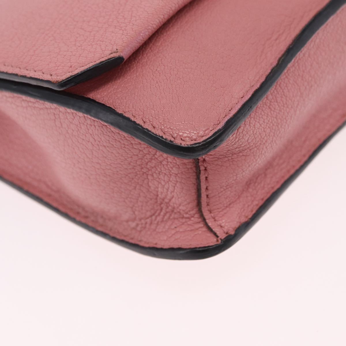 Miu Miu Shoulder Bag Leather Pink Gold Tone Auth ka6523A