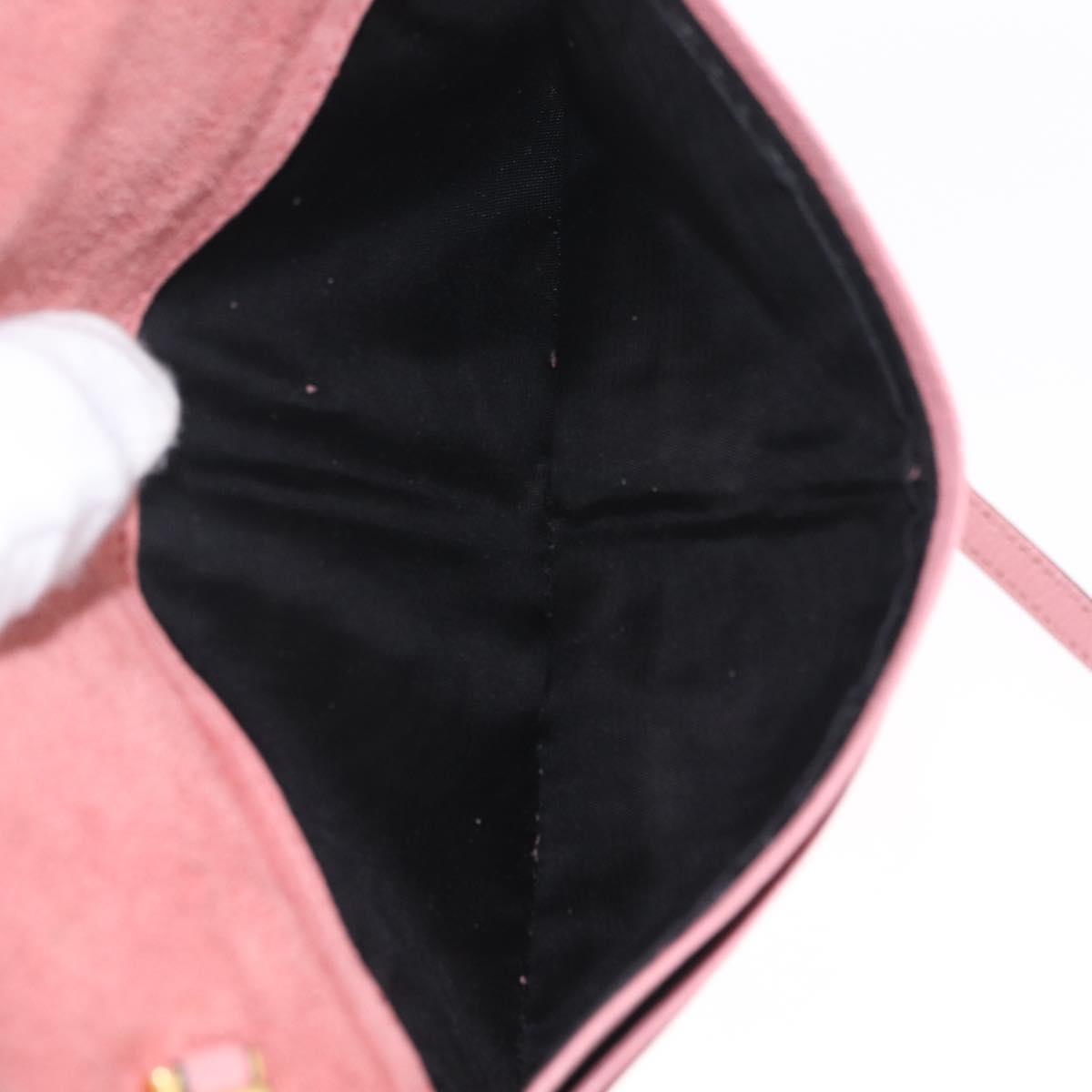 Miu Miu Shoulder Bag Leather Pink Gold Tone Auth ka6523A