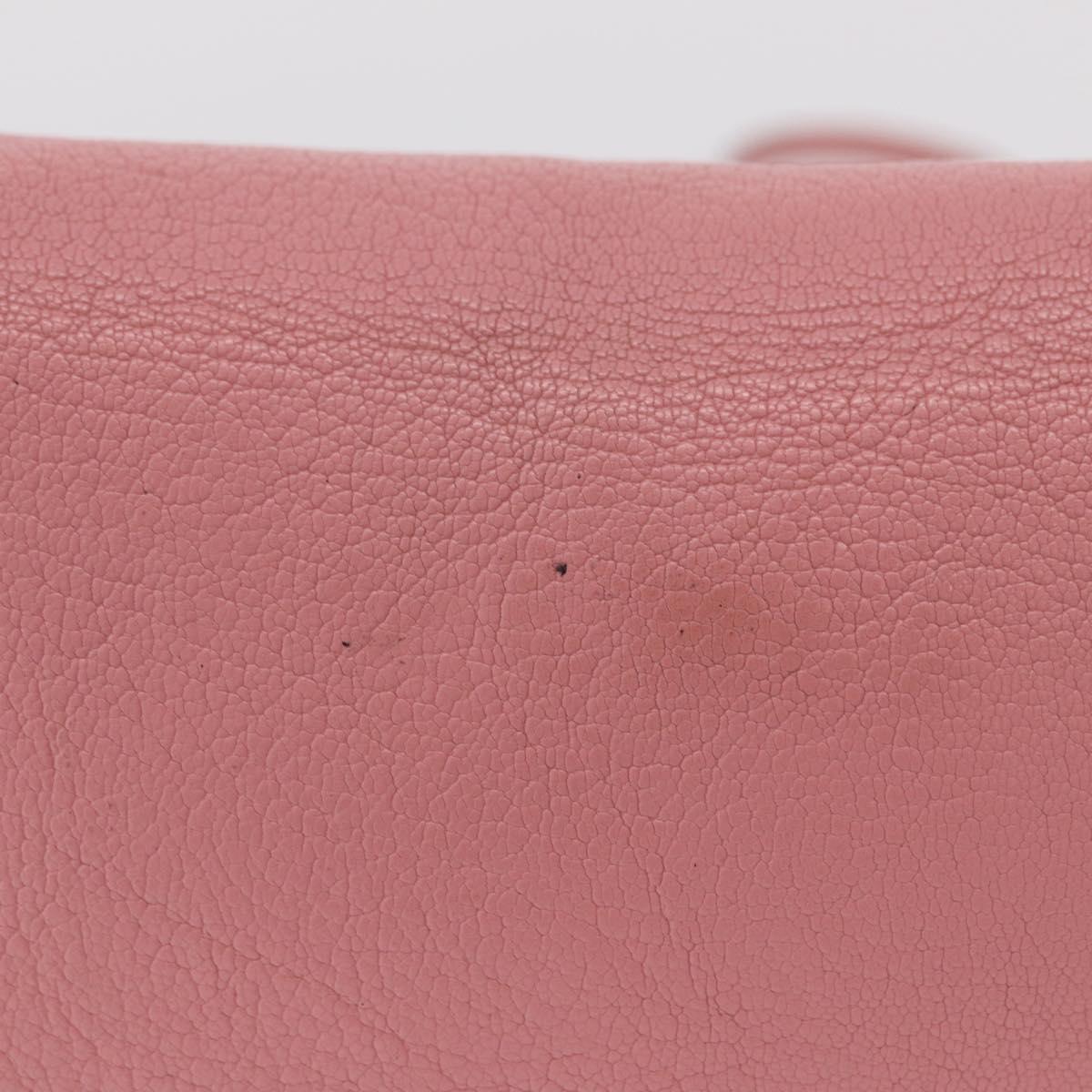 Miu Miu Shoulder Bag Leather Pink Gold Tone Auth ka6523A