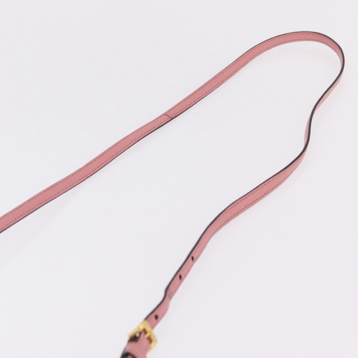 Miu Miu Shoulder Bag Leather Pink Gold Tone Auth ka6523A