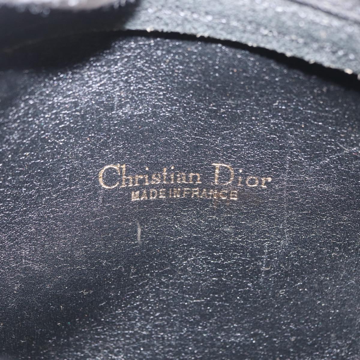 Christian Dior Trotter Canvas Shoulder Bag Black Gold Tone Auth ka6527A