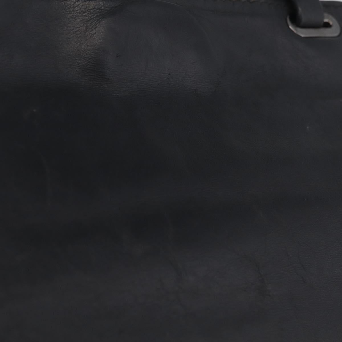 Valentino Studs Hand Bag Leather 2way Black Silver Auth ka6536