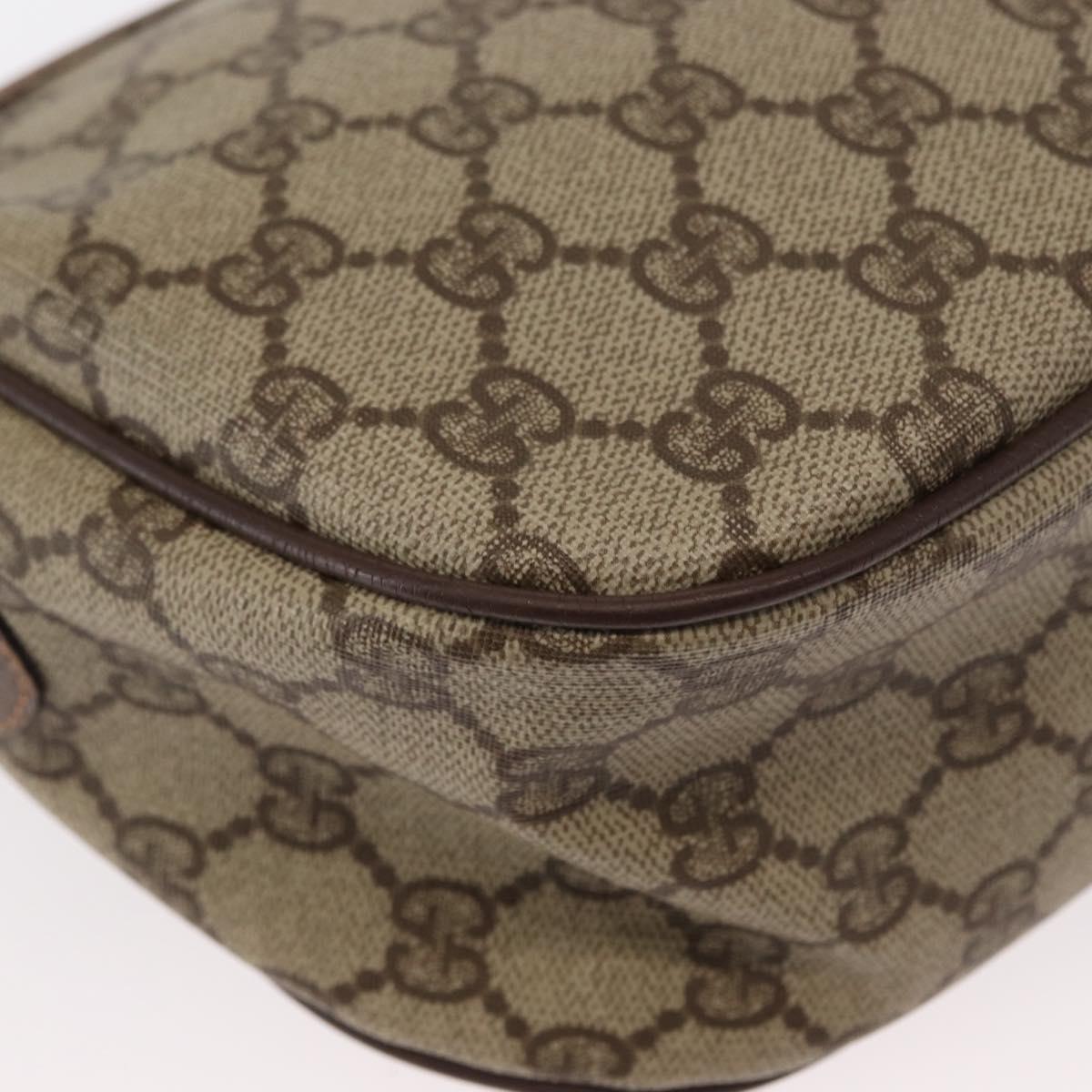 GUCCI GG Supreme Web Sherry Line Bag PVC Beige Gold 001 123 6177 Auth ka654