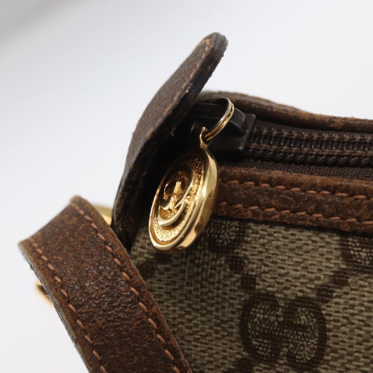 GUCCI GG Supreme Web Sherry Line Bag PVC Beige Gold 001 123 6177 Auth ka654