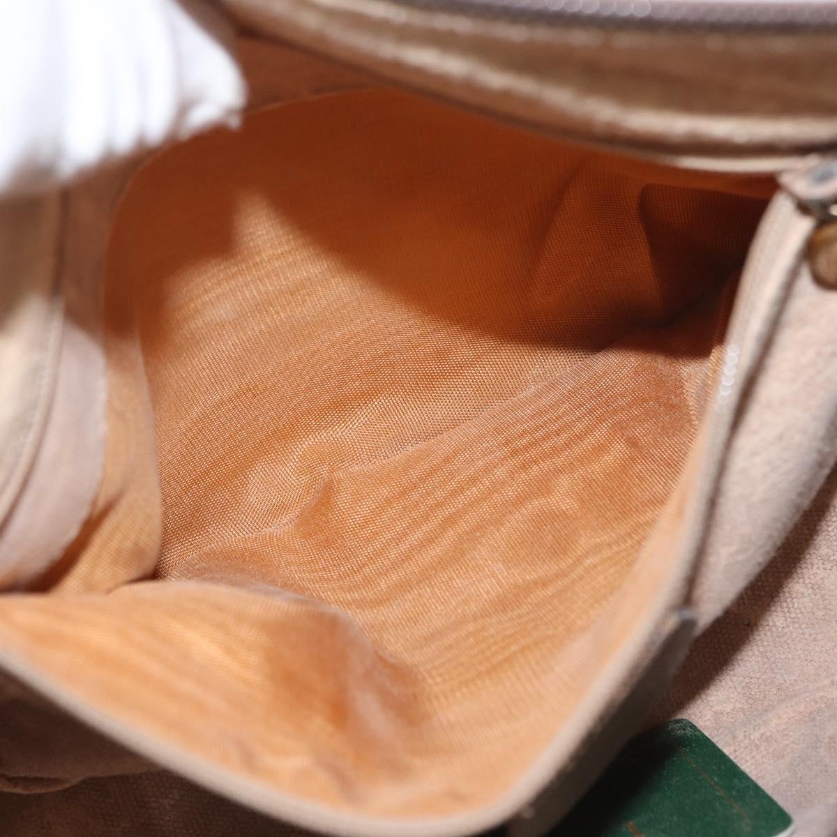 GUCCI GG Supreme Web Sherry Line Bag PVC Beige Gold 001 123 6177 Auth ka654