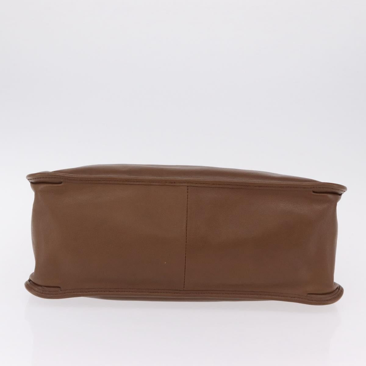 GUCCI Horsebit Tote Bag Leather Brown Gold Tone 623694 Auth ka6540V