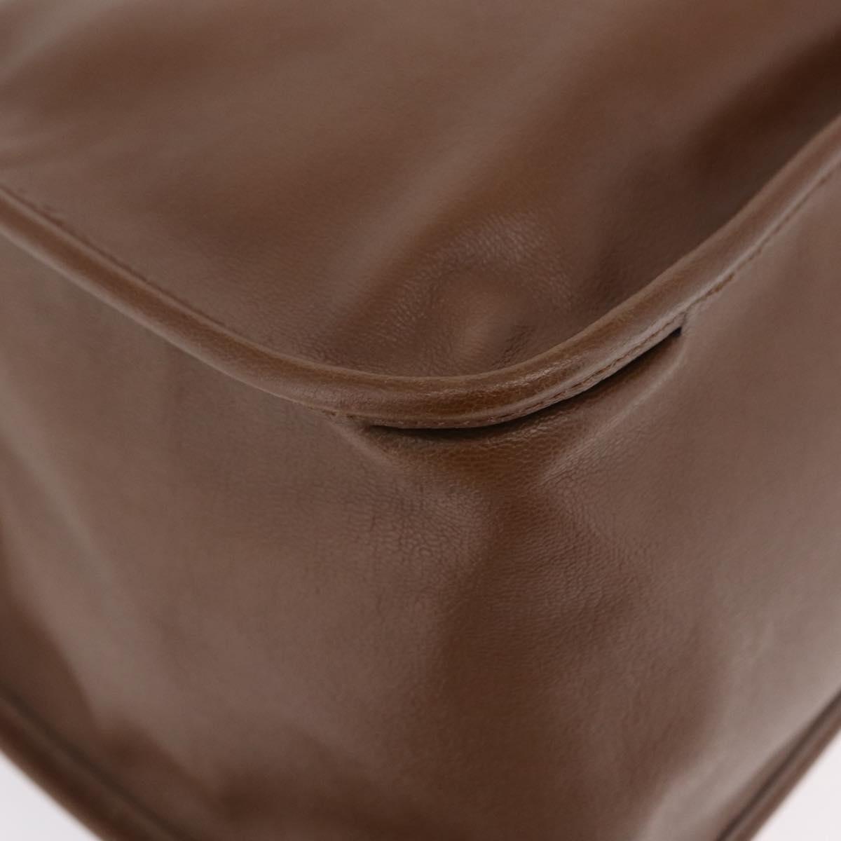 GUCCI Horsebit Tote Bag Leather Brown Gold Tone 623694 Auth ka6540V