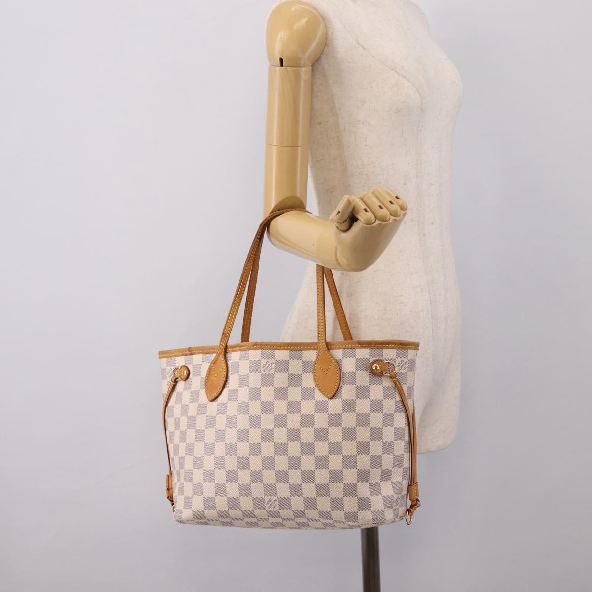 LOUIS VUITTON Damier Azur Neverfull PM Tote Bag N41362 LV Auth ka6541A