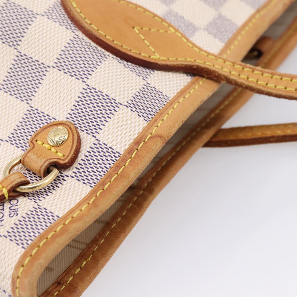 LOUIS VUITTON Damier Azur Neverfull PM Tote Bag N41362 LV Auth ka6541A