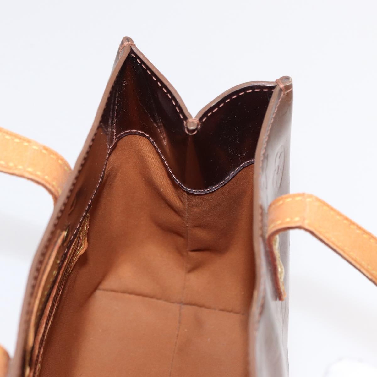 LOUIS VUITTON Monogram Vernis Reade PM Hand Bag Bronze M91146 LV Auth ka655