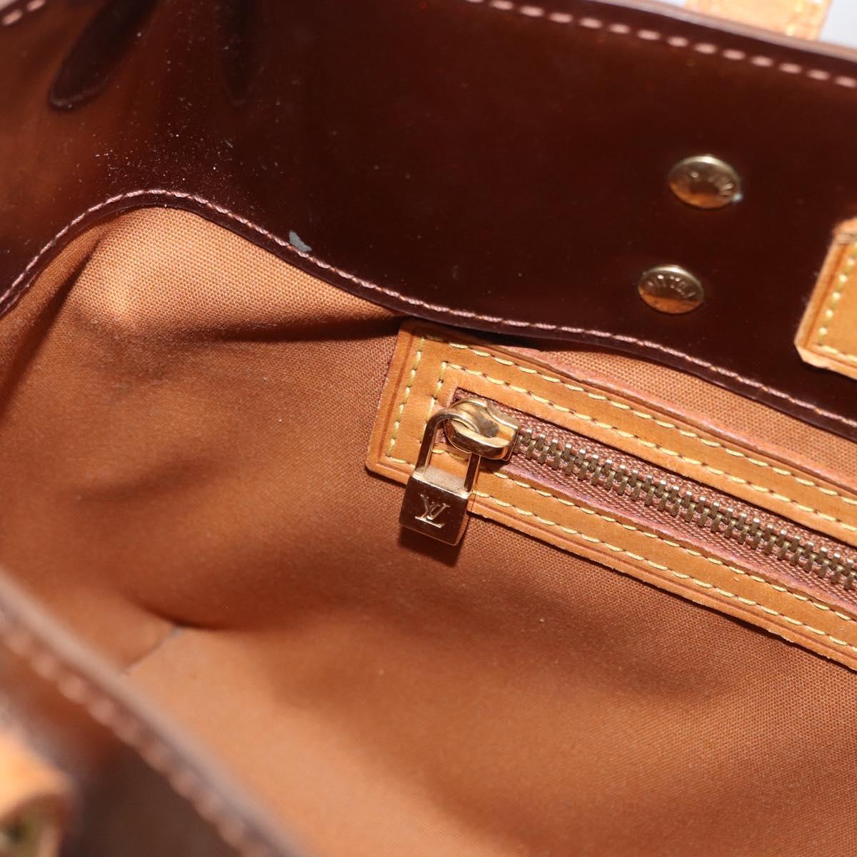 LOUIS VUITTON Monogram Vernis Reade PM Hand Bag Bronze M91146 LV Auth ka655