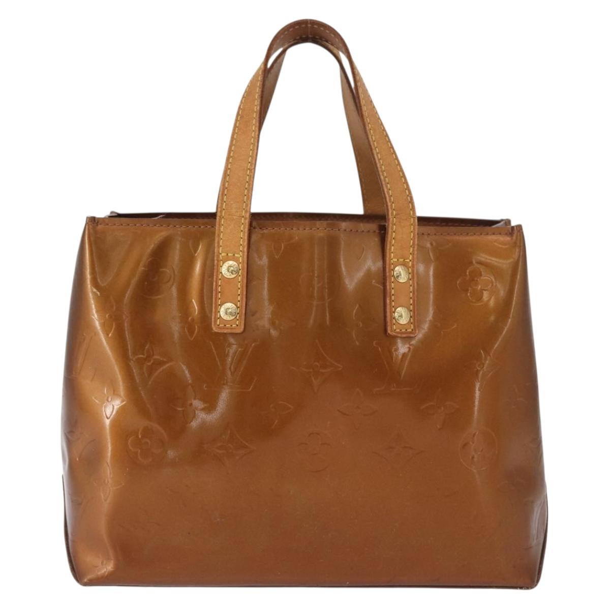 LOUIS VUITTON Monogram Vernis Reade PM Hand Bag Bronze M91146 LV Auth ka655