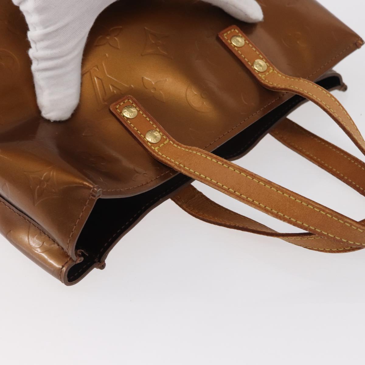 LOUIS VUITTON Monogram Vernis Reade PM Hand Bag Bronze M91146 LV Auth ka655