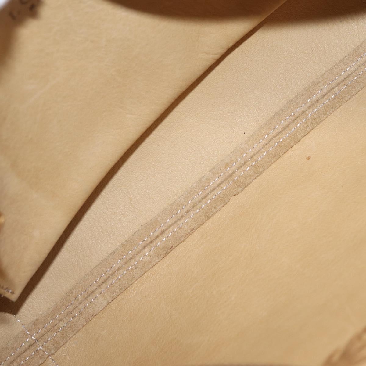 LOEWE Shoulder Bag Suede Beige Gold Auth ka6551A