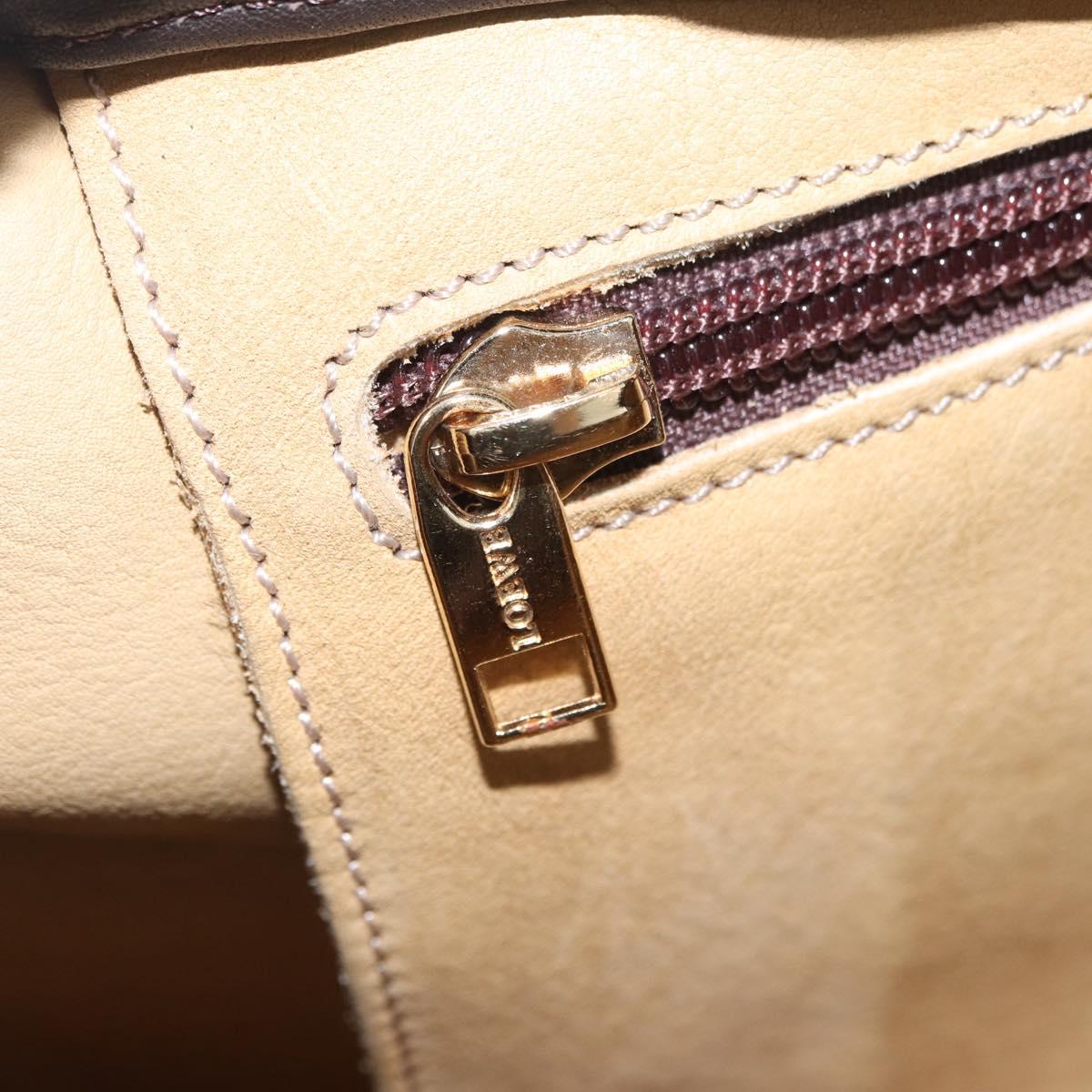 LOEWE Shoulder Bag Suede Beige Gold Auth ka6551A