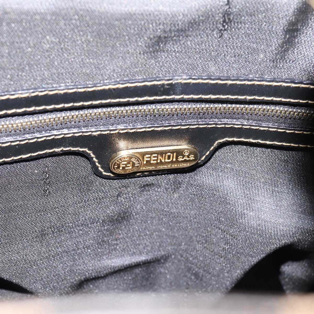 FENDI Pecan Canvas Backpack PVC Black Brown gold 259290 Auth ka6553V