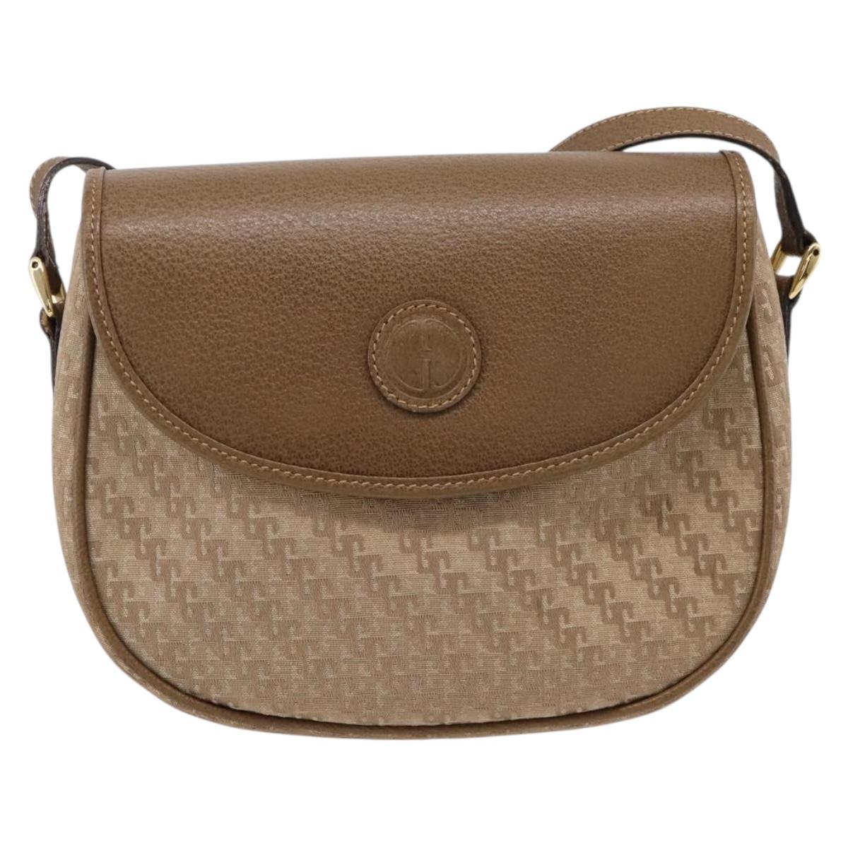 GUCCI Shoulder Bag Canvas Beige Gold 007 754 0074 Auth ka6555