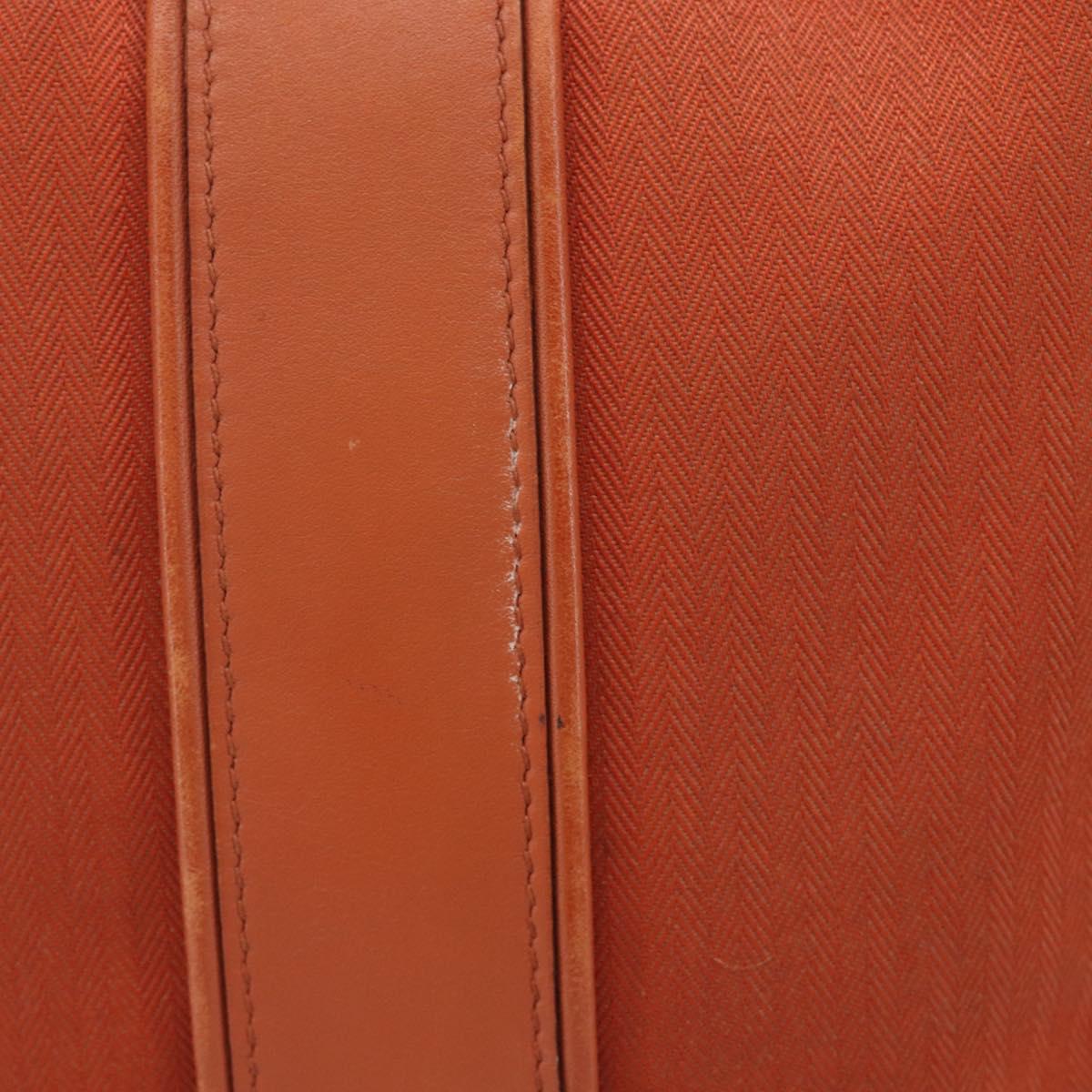 HERMES Acapulco Bandouliere PM Shoulder Bag Canvas Orange Silver Auth ka6564A