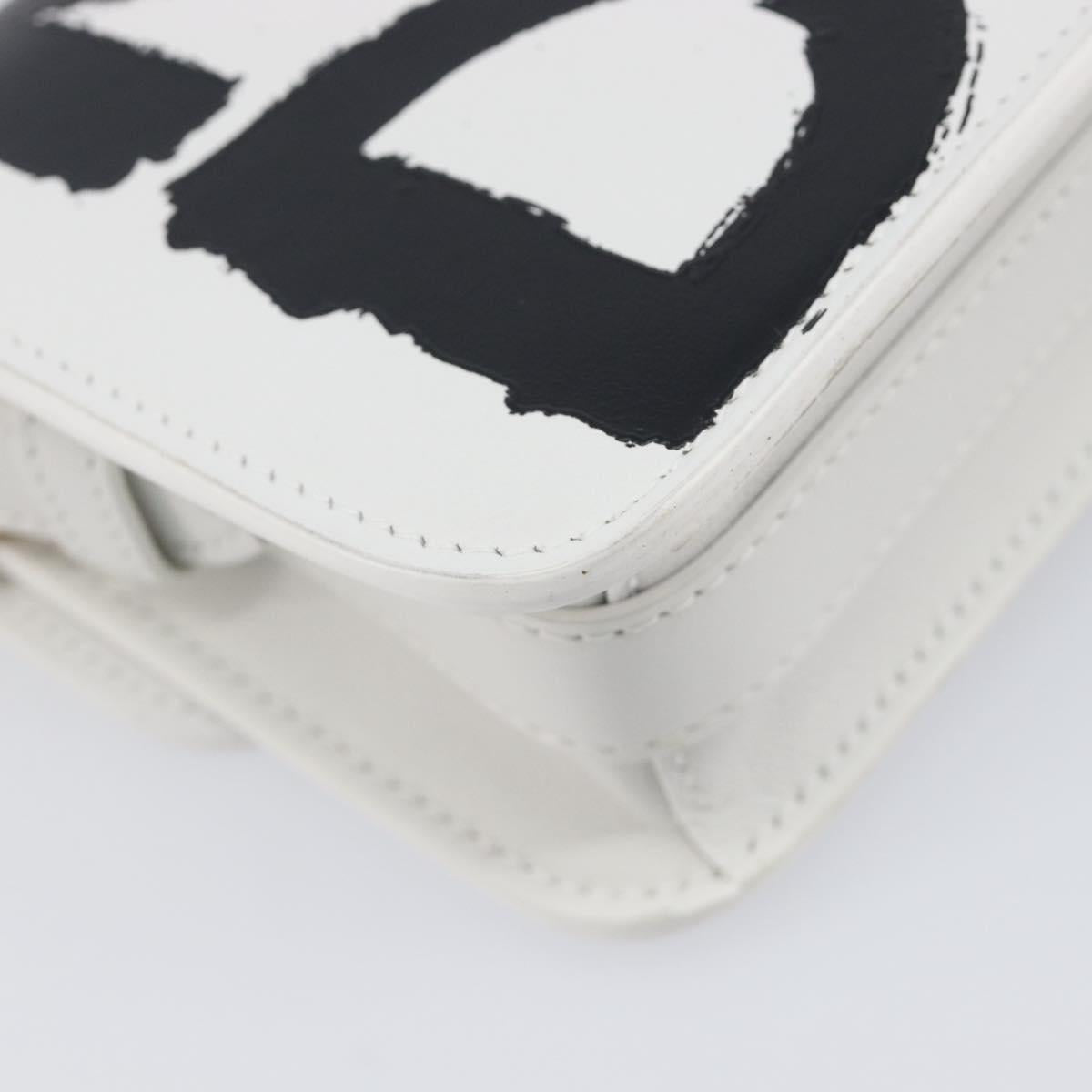 Christian Dior Miss Dior Shoulder Bag Leather White Gold Auth ka6568SAM