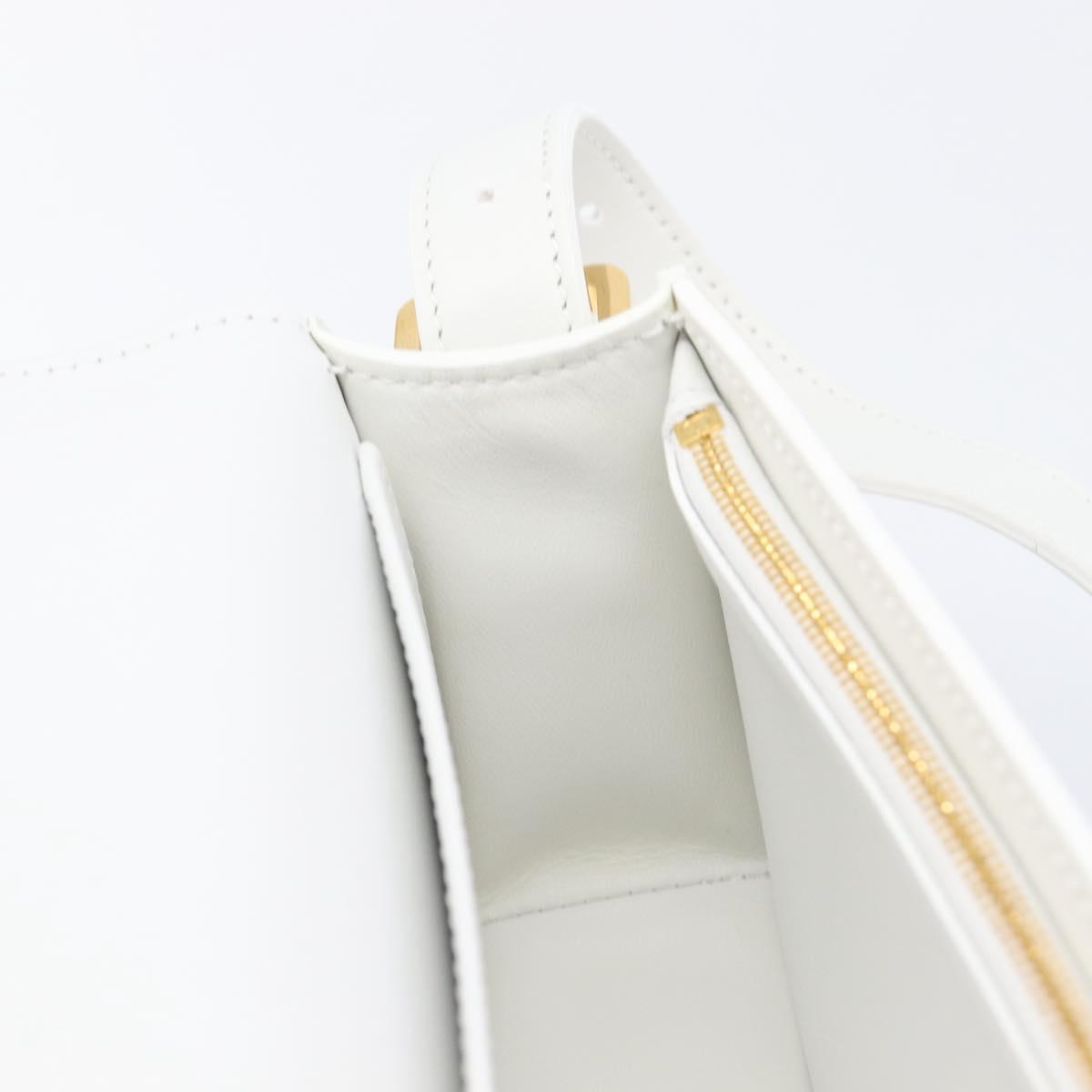 Christian Dior Miss Dior Shoulder Bag Leather White Gold Auth ka6568SAM
