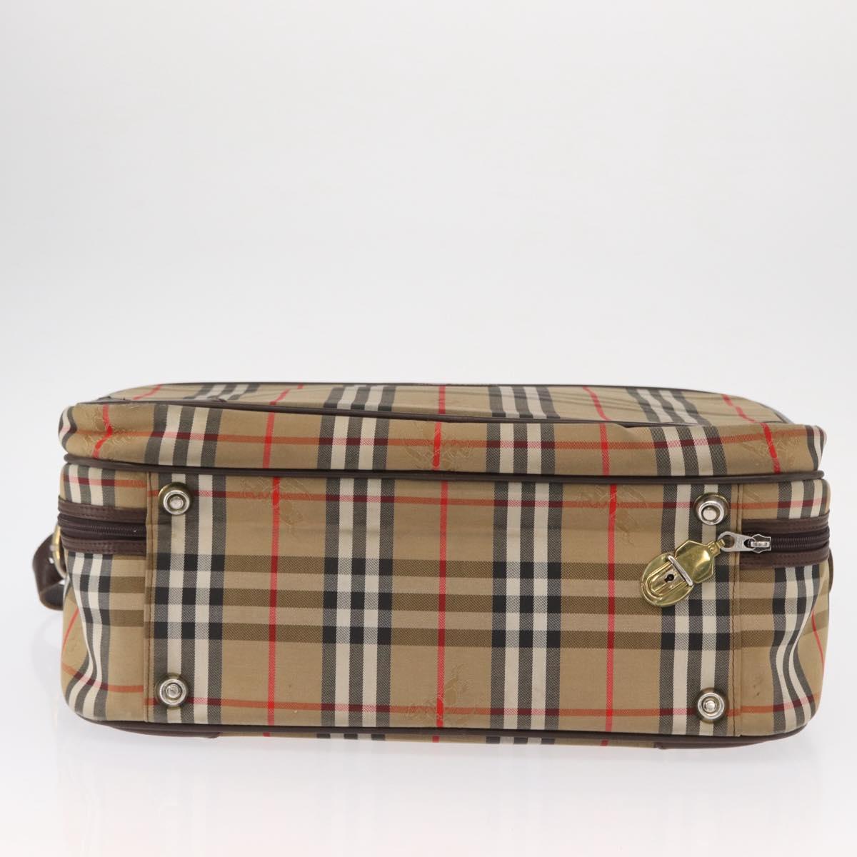 Burberrys Nova Check Travel Bag Canvas 2way Beige Auth ka657