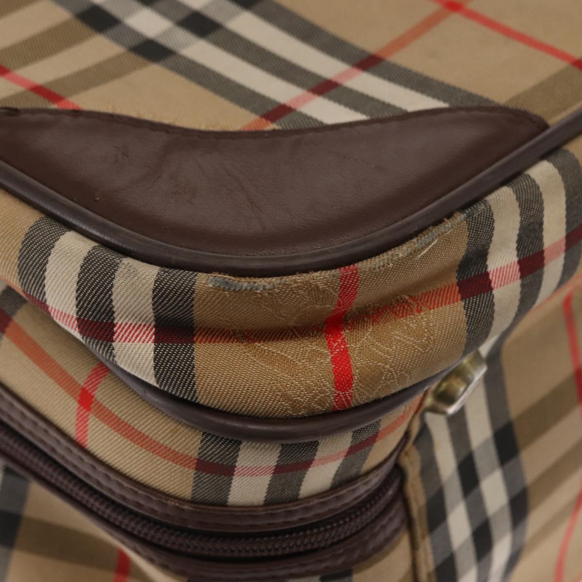 Burberrys Nova Check Travel Bag Canvas 2way Beige Auth ka657