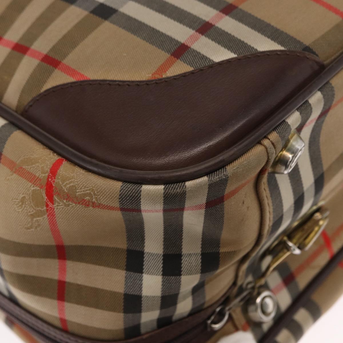 Burberrys Nova Check Travel Bag Canvas 2way Beige Auth ka657