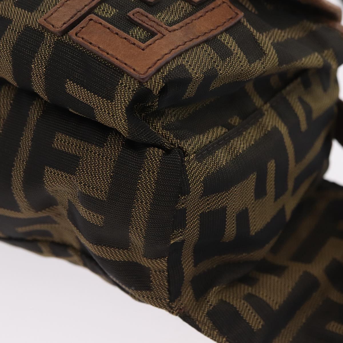 FENDI Zucca Canvas Waist bag Brown Black Auth ka6570A