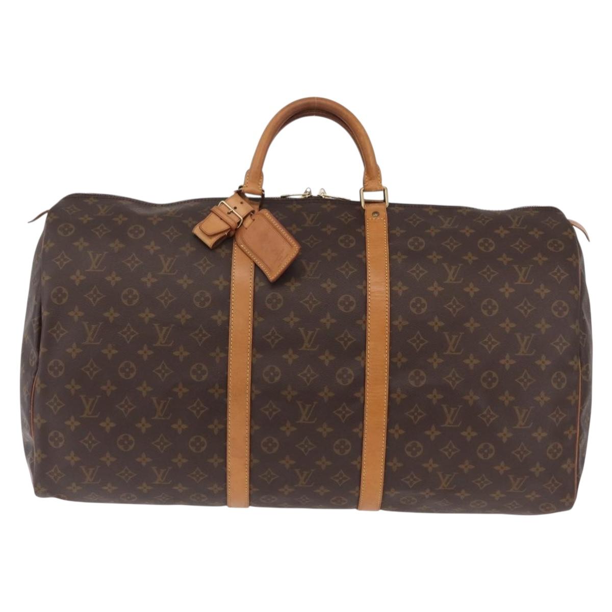 LOUIS VUITTON Monogram Keepall 60 Boston Bag M41422 LV Auth ka6571