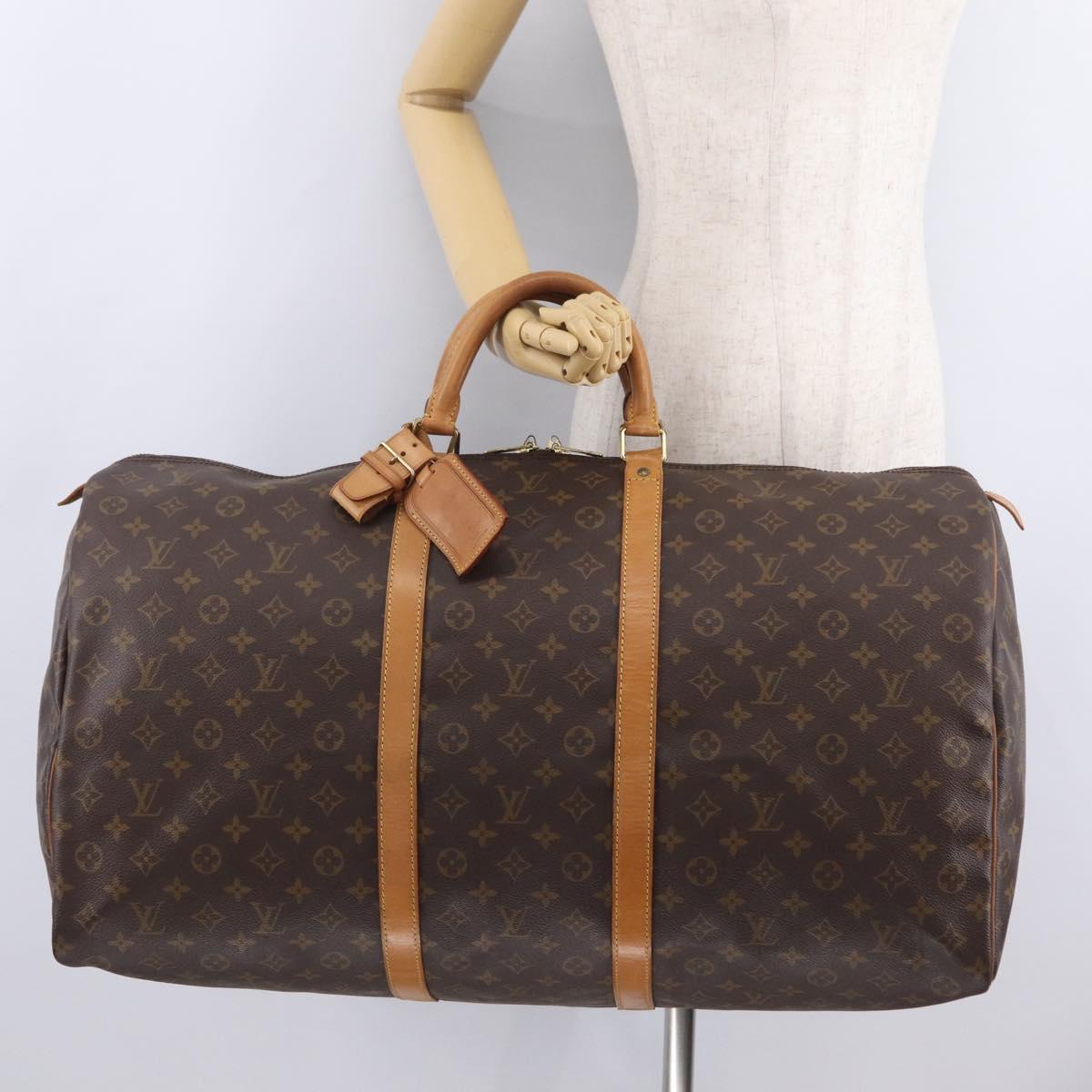 LOUIS VUITTON Monogram Keepall 60 Boston Bag M41422 LV Auth ka6571