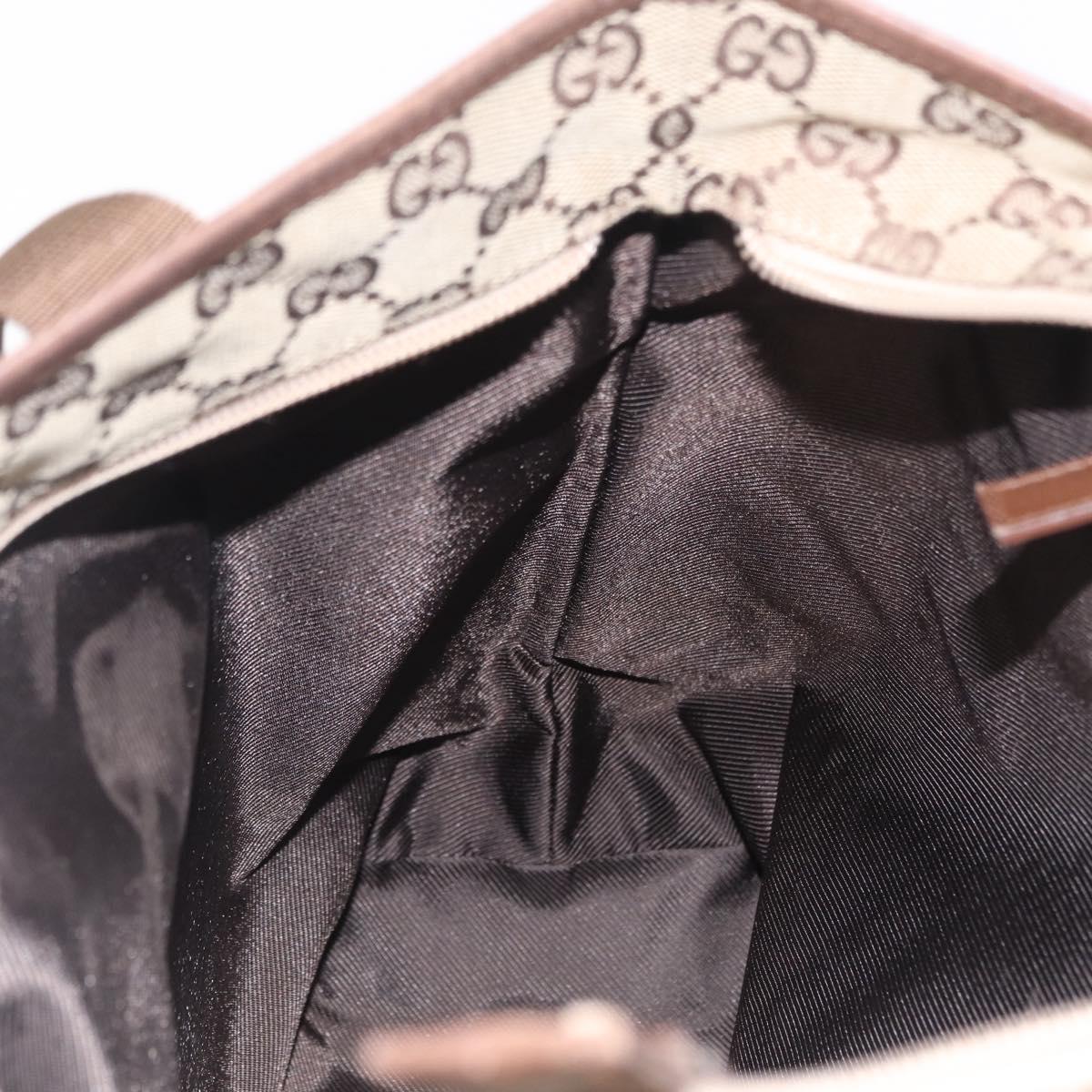 GUCCI GG Canvas Tote Bag Beige Silver 019 0401 Auth ka6572
