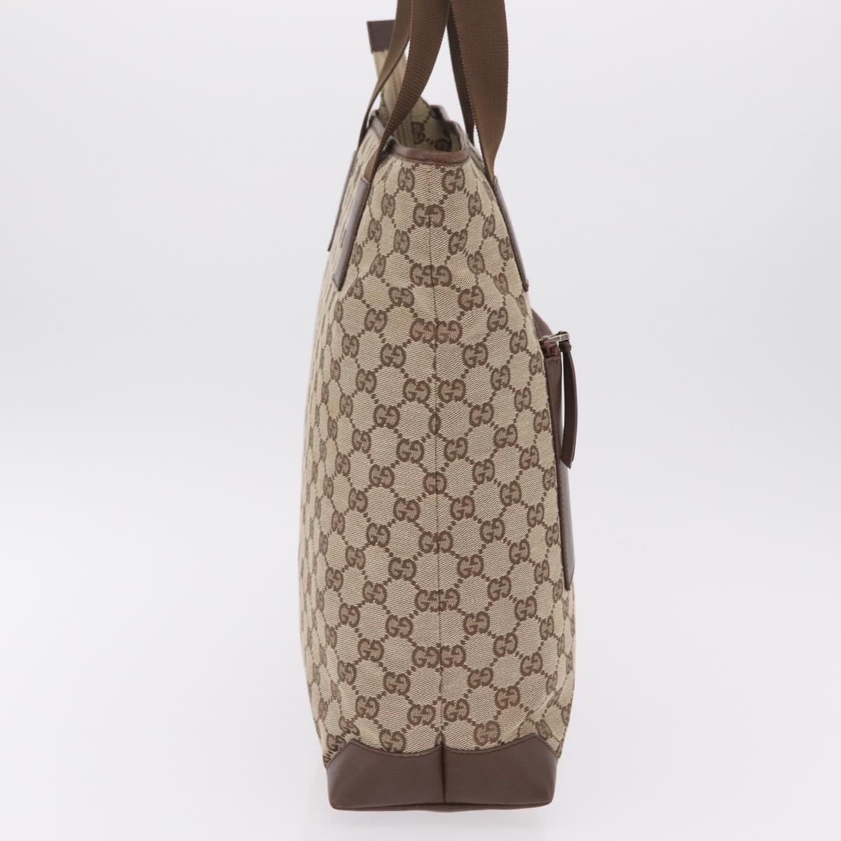 GUCCI GG Canvas Tote Bag Beige Silver 019 0401 Auth ka6572