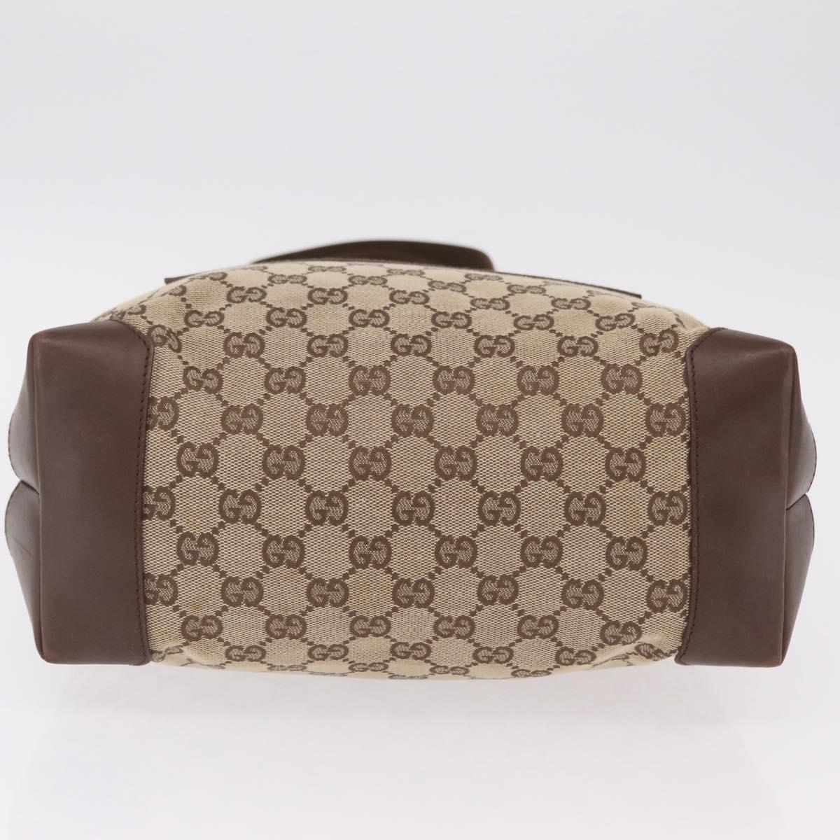 GUCCI GG Canvas Tote Bag Beige Silver 019 0401 Auth ka6572
