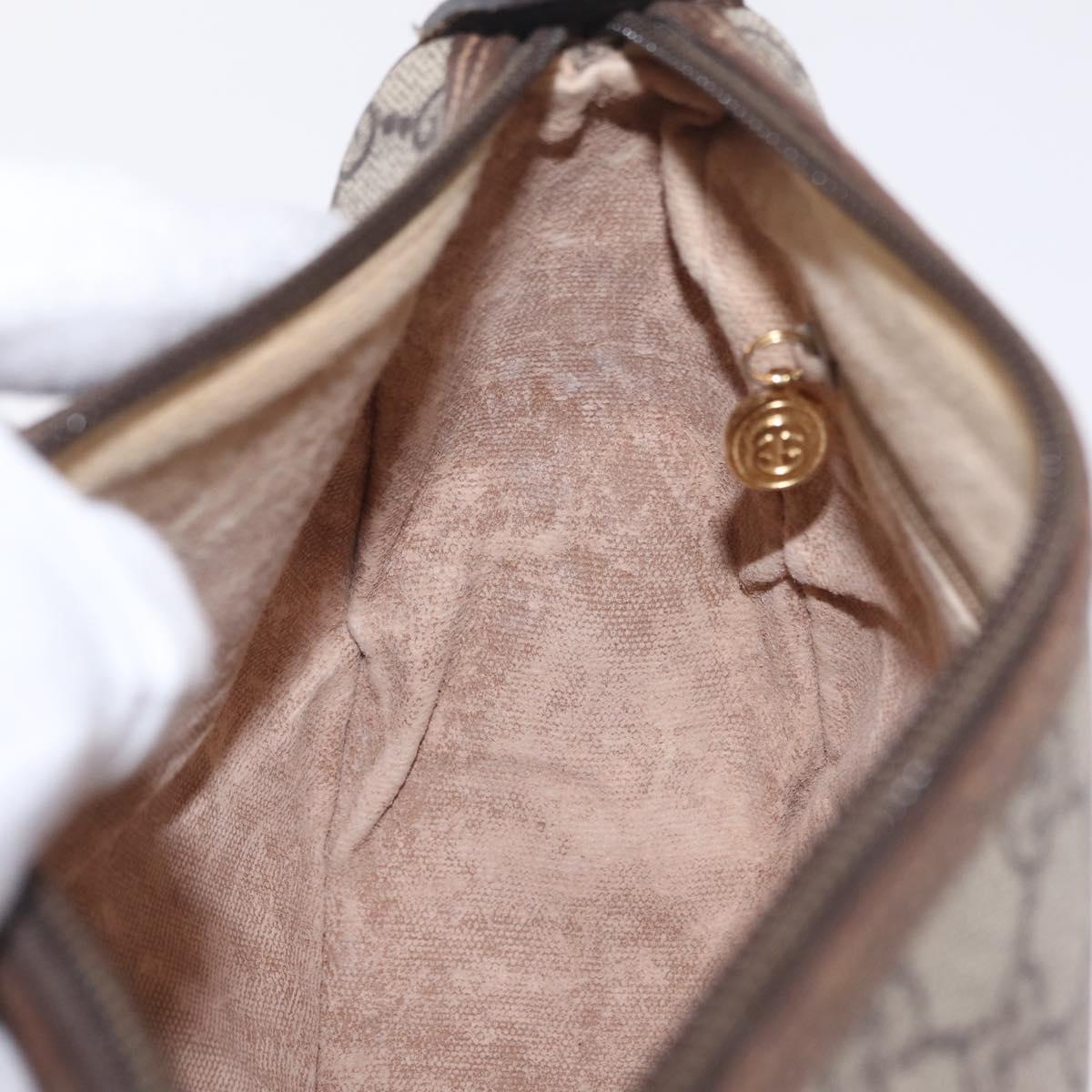 GUCCI GG Supreme Web Sherry Line Bag PVC Beige Gold 001 123 6177 Auth ka6578