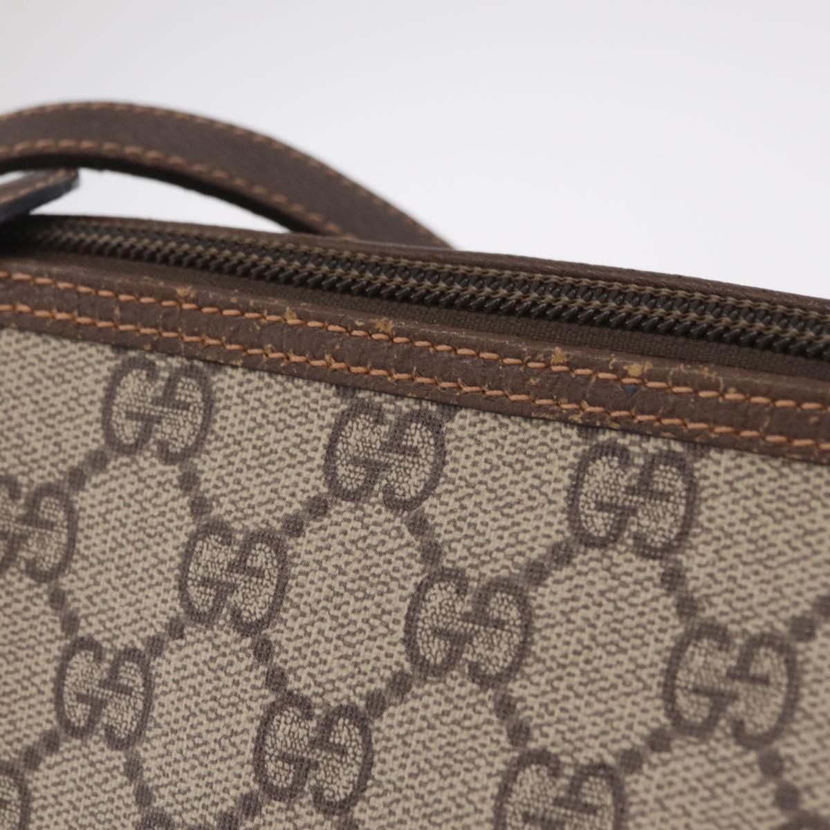 GUCCI GG Supreme Web Sherry Line Bag PVC Beige Gold 001 123 6177 Auth ka6578