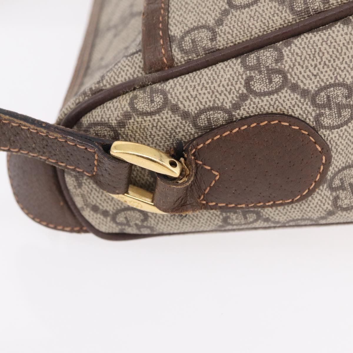 GUCCI GG Supreme Web Sherry Line Bag PVC Beige Gold 001 123 6177 Auth ka6578