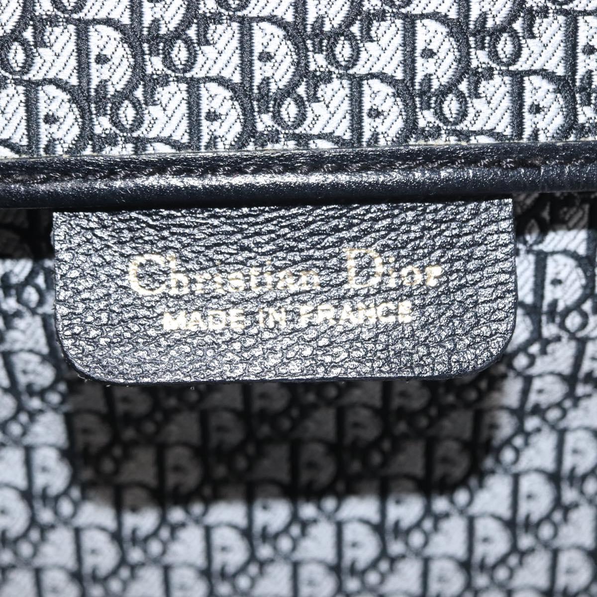 Christian Dior Chain Shoulder Bag Leather Black Gold Auth ka658