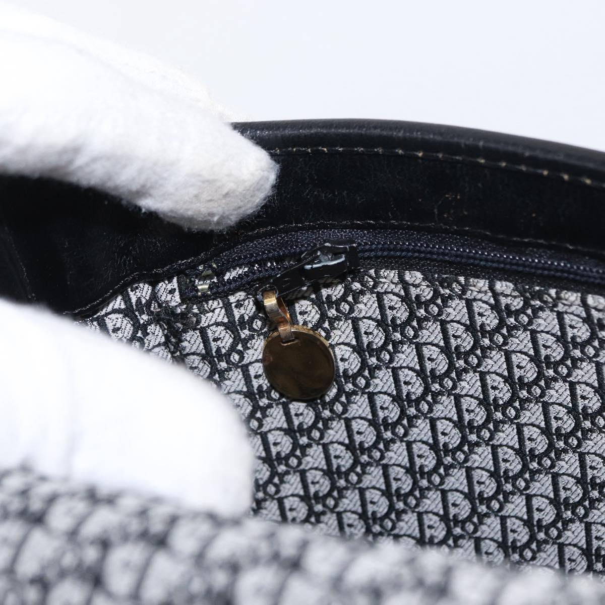 Christian Dior Chain Shoulder Bag Leather Black Gold Auth ka658